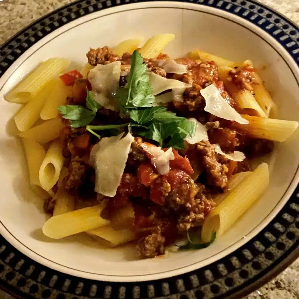 Bolognese Sauce over pasta